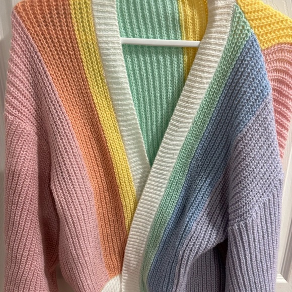 Womens S Long Sleeve Cardigan Colorblock Drop Shoulder Cardigan Sweater Outwear - Picture 6 of 11